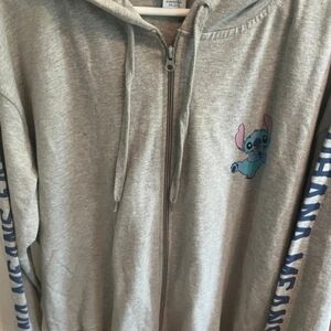 2X Disney Gray Zip-Up Hoodie